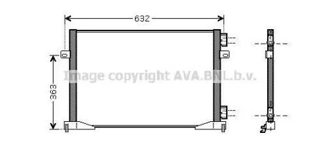 Радиатор кондиционера Renault Traffic 1,9 DCI 01>07. AVA COOLING RTA5339