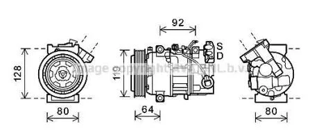 Компрессор кондиционера Renault Magane III, Scenic III (09-) 1.9DCi, 2.0TCe (RTA AVA COOLING RTAK492