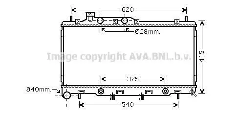 Радіатор охолодження двигуна Subaru Legacy, Outback (04-) 3.0i АКПП AVA AVA COOLING SU2069 (фото 1)