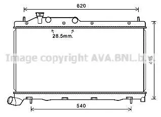 Радіатор охолодження двигуна Subaru Forester (08-), Impreza (07-), Legacy, Outback (04-), XV (12-) 2.0TDi AVA AVA COOLING SU2105 (фото 1)