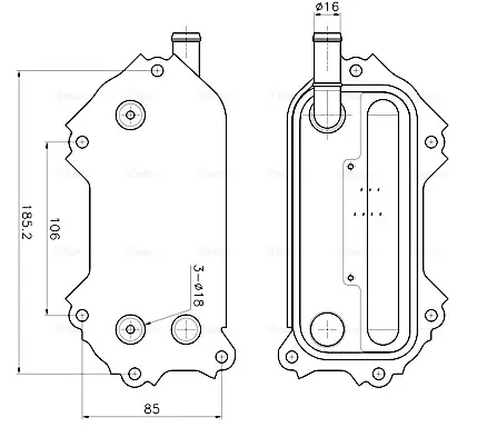 Радиатор масляный Toyota Avensis (03-), RAV4 (06-), Verso (09-) 2.0D, 2.2D (TO37 AVA COOLING TO3792 (фото 1)