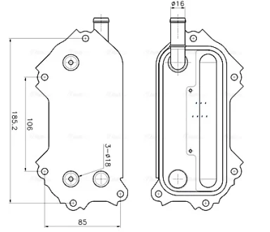 Радиатор масляный Toyota Avensis (03-), RAV4 (06-), Verso (09-) 2.0D, 2.2D (TO37 AVA COOLING TO3792