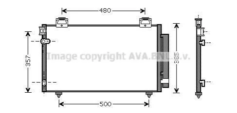 Радіатор кондиціонера Toyota Avensis 1,6 1,8 2,0 2,4i 2,0d 03>08 AVA AVA COOLING TO5392D (фото 1)