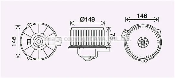 Вентилятор опалювача салону Toyota Corolla (00-) 1.3i 1.4i 1.6i 1.8i AV AVA COOLING TO8735 (фото 1)
