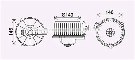 Вентилятор опалювача салону Toyota Corolla (00-) 1.3i 1.4i 1.6i 1.8i  AV AVA COOLING TO8735