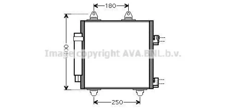 Радиатор кондиционера Citroen C1 (06-)/Peugeot 107 (05-) 1.0i, 1.4HDi AVA COOLING TOA5414D