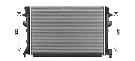 Радиатор охлаждения двигателя VW Golf VII 1,0i 1,2i 1,4i 1,5i 1,6d 2,0d, AVA COOLING VNA2383
