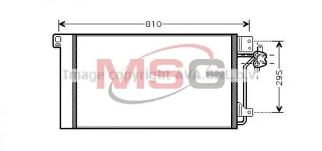 Радиатор кондиционера VW T5 1,9TDI 2,5TDI 03>10. AVA COOLING VNA5236D