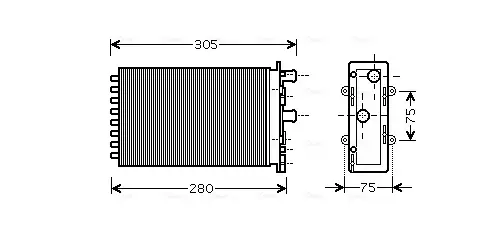 Радиатор отопителя салона VW T4 (дополнительный), AVA COOLING VNA6239 (фото 1)