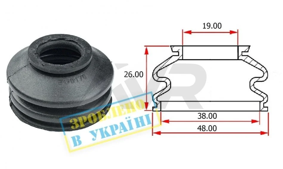 Пильовиик кульовий опори FORD FUSION 2013-2019 USA BELGUM PARTS BG0170 (фото 1)