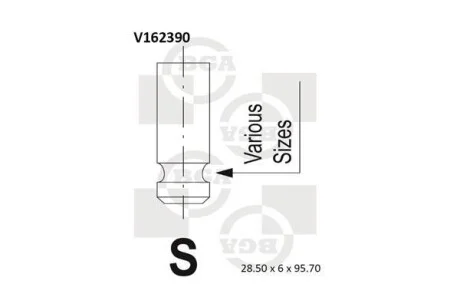 Клапан двигателя BGA V162390