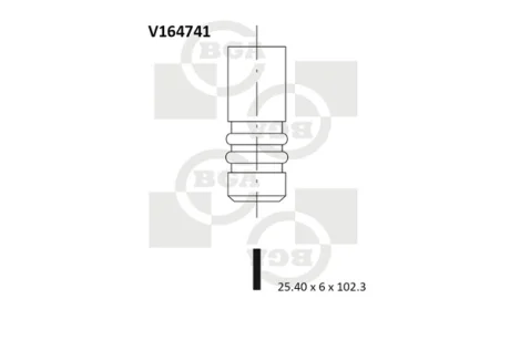 Клапан випуск. MB Sprinter 906 3.0CDI OM642 04- BGA V164741