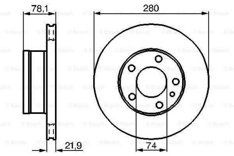 Диск тормозной BMW 518/825/628/630/633/635/728/730/732/735 1.8-3.574-86 BOSCH 0986478041