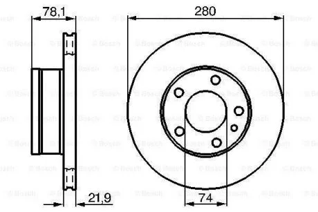 Диск тормозной BMW 518/825/628/630/633/635/728/730/732/735 1.8-3.574-86 BOSCH 0986478041