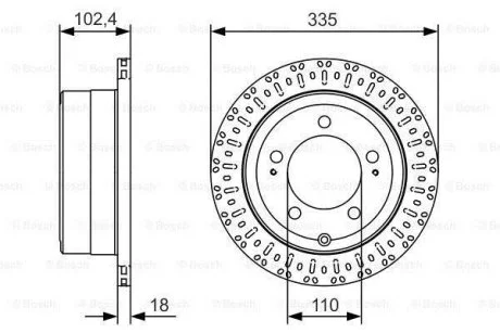 Диск тормозной TOYOTA Land Cruiser J6/J7/J10 'R'98-07 BOSCH 0986479A61