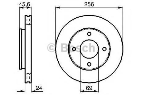 Диск тормозной передний COATED BOSCH 0 986 479 B83
