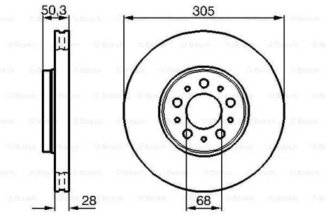 Диск тормозной передний COATED BOSCH 0 986 479 C59