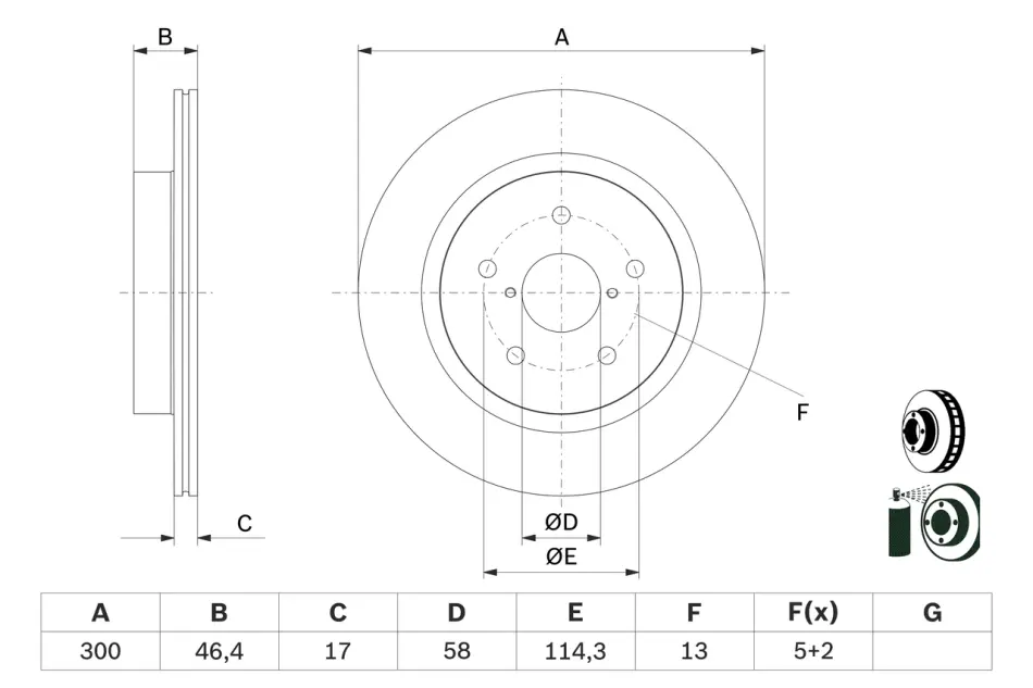 Диск тормозной BOSCH 0986479D64 (фото 1)