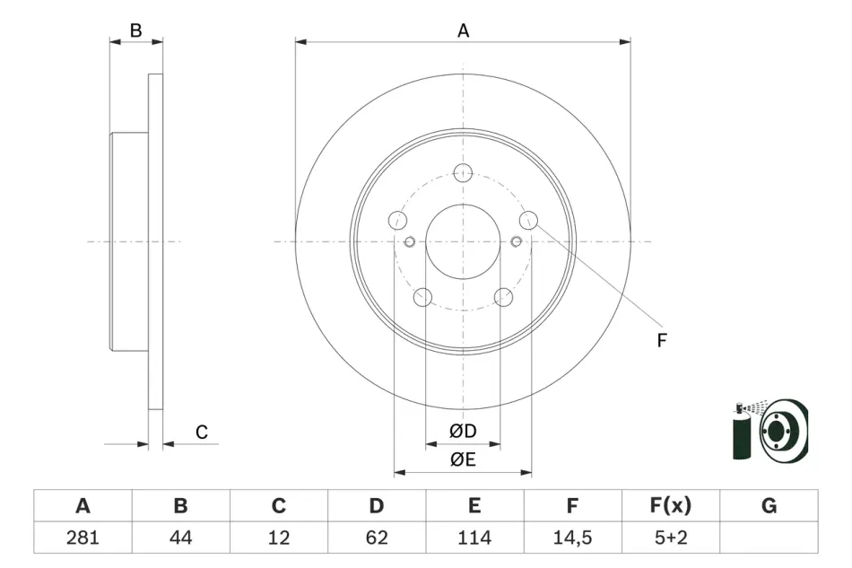 Диск тормозной BOSCH 0 986 479 E91 (фото 1)