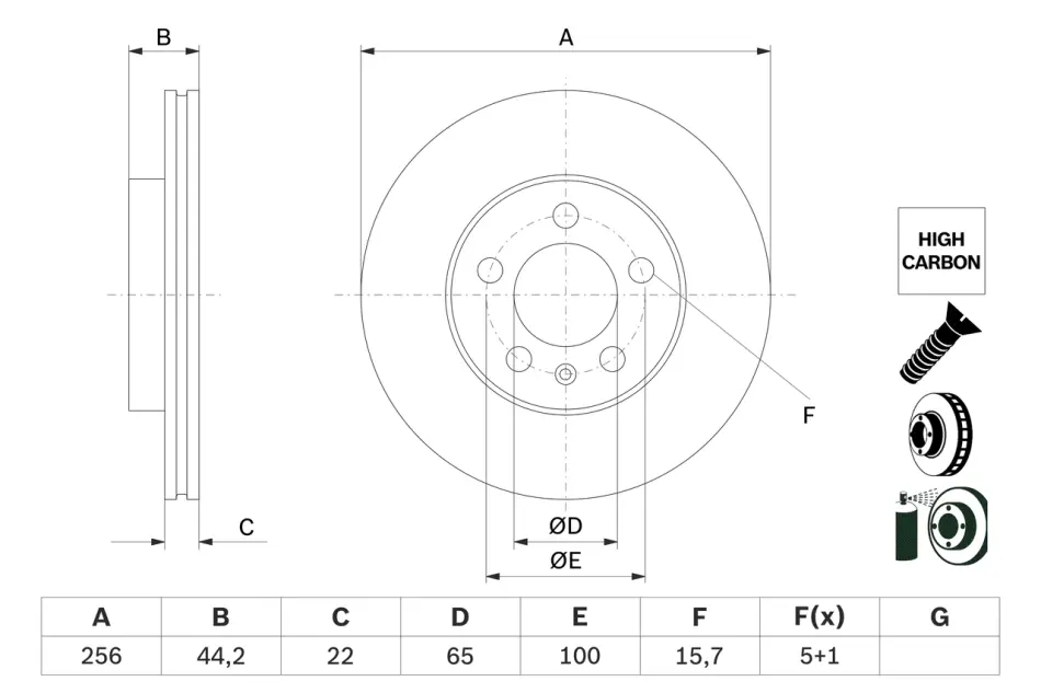 Тормозной диск BOSCH 0986479F32 (фото 1)