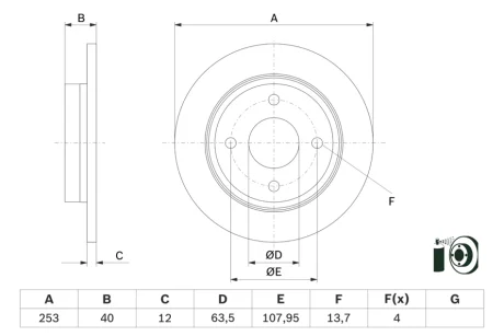 Тормозной диск BOSCH 0986479F63