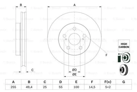 Диск тормозной BOSCH 0 986 479 F72