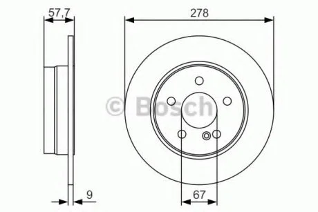 Диск тормозной MB С (S204/W204) \'\'R PR2 BOSCH 0986479S96