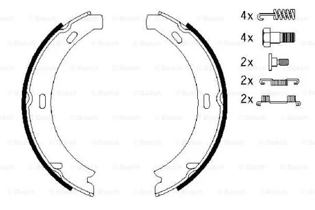 Колодки тормозные барабан MB E-Class (W210,S210) -03 BOSCH 0986487584
