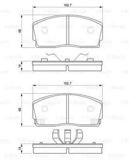 Тормозные колодки, дискові BOSCH 0986493390