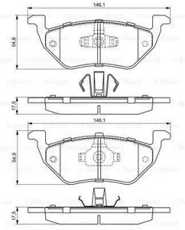 Тормозные колодки, дисковые BOSCH 0986494683