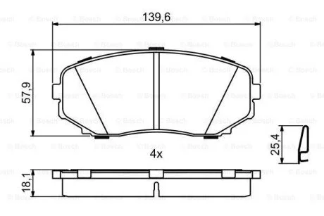 Гальмівні колодки, дискові BOSCH 0 986 494 879