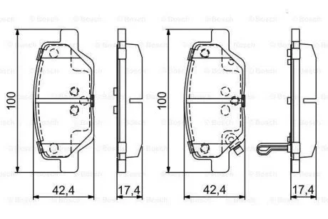 Колодки тормозные дисковые (комплект 4 шт.) BOSCH 0986495393