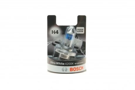 Лампа ULTRA WHITE 4200K H4 BOSCH 1 987 301 089