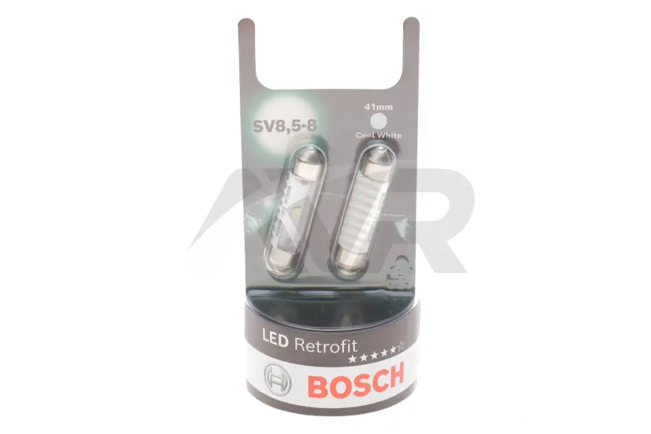 Автолампа світлодіодна 12V 1W SV8,5-8 LED COOL к/т 2 шт BOSCH 1987301509 (фото 1)
