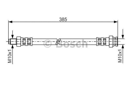 Шланг гальм. заднiй внутр. BOSCH 1987481018