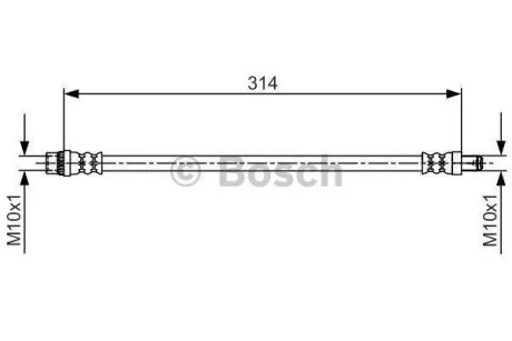 A_Тормозной шланг RENAULT Logan/Sandero F'1,6'10>> BOSCH 1987481718