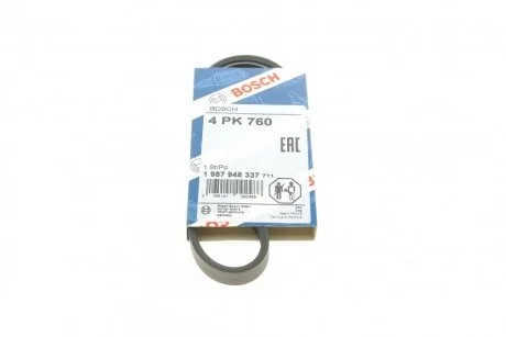 РЕМІНЬ П-КЛИНОВИЙ 4PK760 BOSCH 1 987 948 337