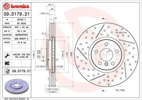 Гальмівний диск BREMBO 09.D179.21