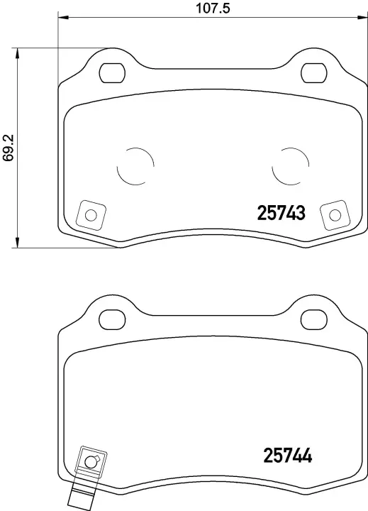 Комплект гальмівних колодок BREMBO P30074E (фото 1)