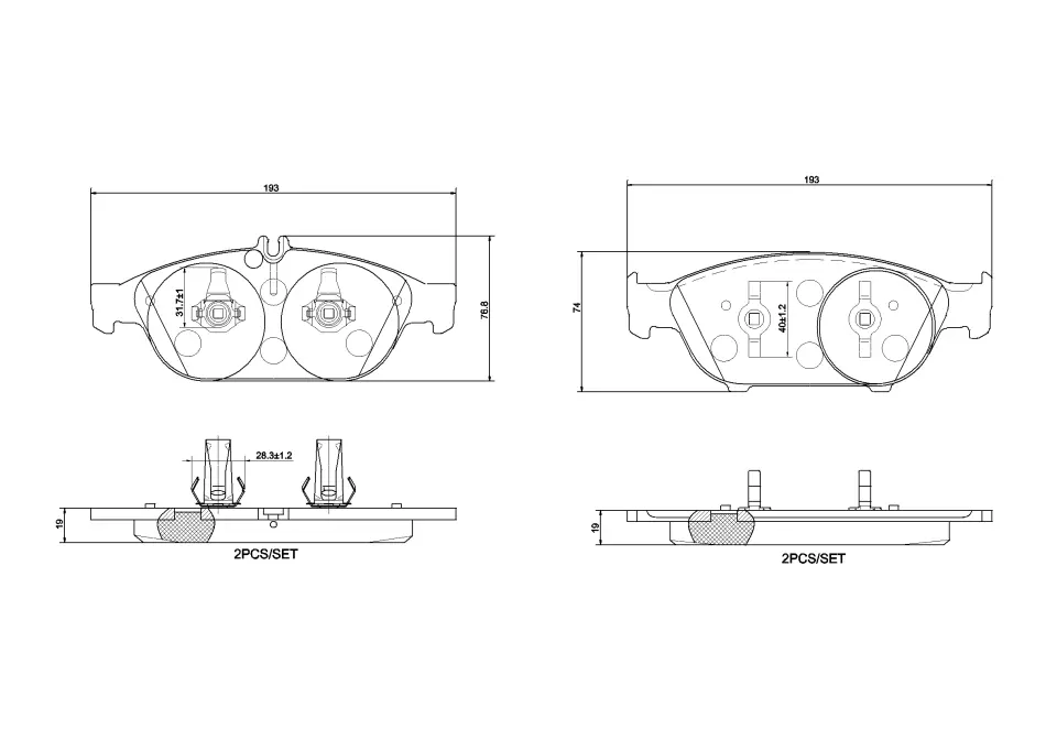 Гальмівні колодки дискові BREMBO P50 106 (фото 1)