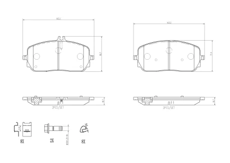 Тормозные колодки дисковые BREMBO P50 152
