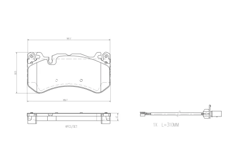 Комплект гальмівних колодок BREMBO P50164