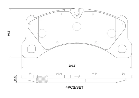 Комплект гальмівних колодок BREMBO P65047