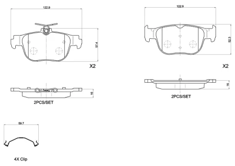 Гальмівні колодки дискові BREMBO P85 189