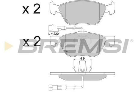 Гальмівні колодки перед. FIAT BRAVO/STILO/PUNTO 1.8-2.4 96-14 (ATE) BREMSI BP2673