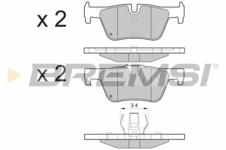 Гальмівні колодки зад. F36/F23/F34/F22/F33/F32/F21/F31/F20/F30 11- BREMSI BP3494