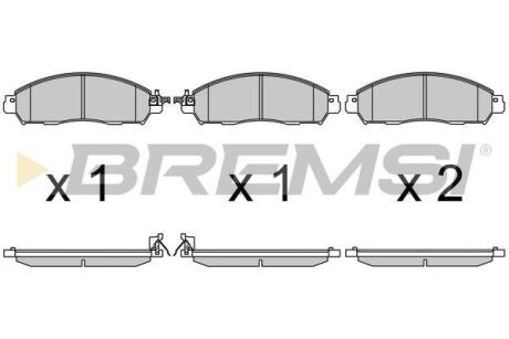 Гальмівні колодки перед. NAVARA NP300 2.3-2.5 dCi 14- (AKEBONO) BREMSI BP3721