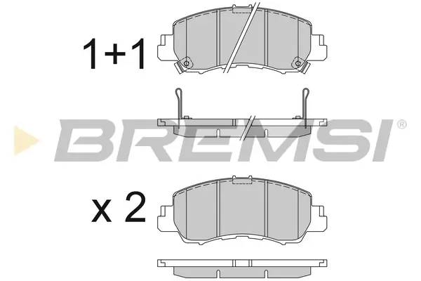 Гальмівні колодки пер. Mitsubishi Eclipse Cross 17- (ADVICS) BREMSI BP3828 (фото 1)