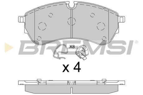 Тормозные колодки пер. VW Crafter 2.0TDI/Man TGE 16- (163.6x67.4x20.7) BREMSI BP3846