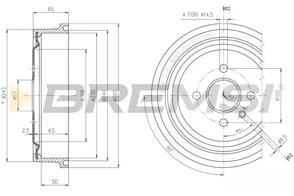 Тормозной барабан Combo 01-/Astra G/H 98- BREMSI CR5560 (фото 1)